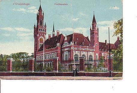 Ansichtkaart 	Den Haag	Vredespaleis, Verzenden, Voor 1920, Gelopen, Zuid-Holland