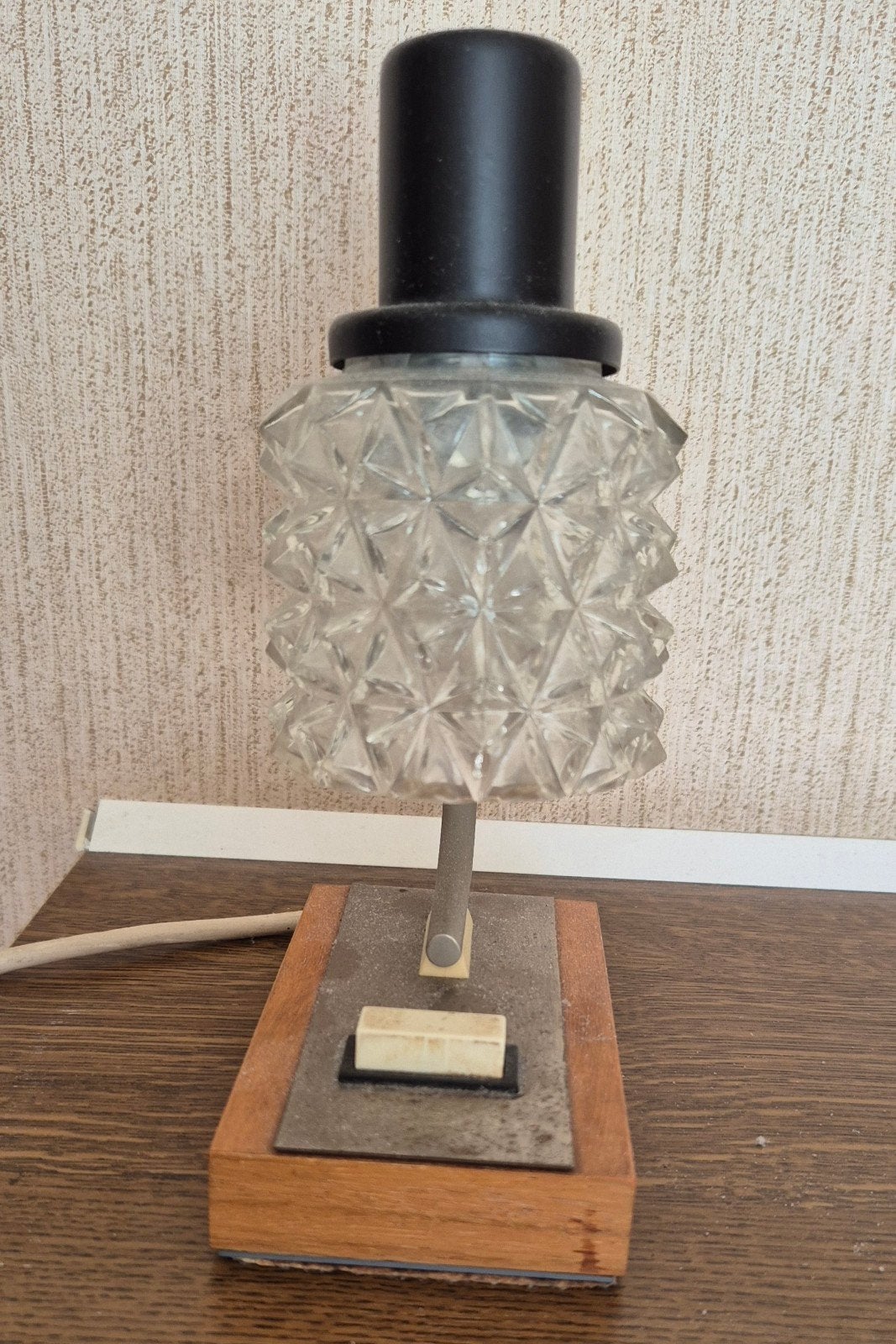 Retro nachtlampje, Huis en Inrichting, Lampen | Tafellampen, Ophalen of Verzenden, Glas
