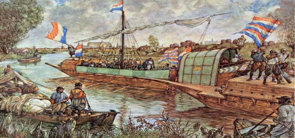 Prachtige ingelijste schoolplaat  van Leidens ontzet, Antiek en Kunst, Antiek | Schoolplaten, Ophalen, Natuur en Biologie