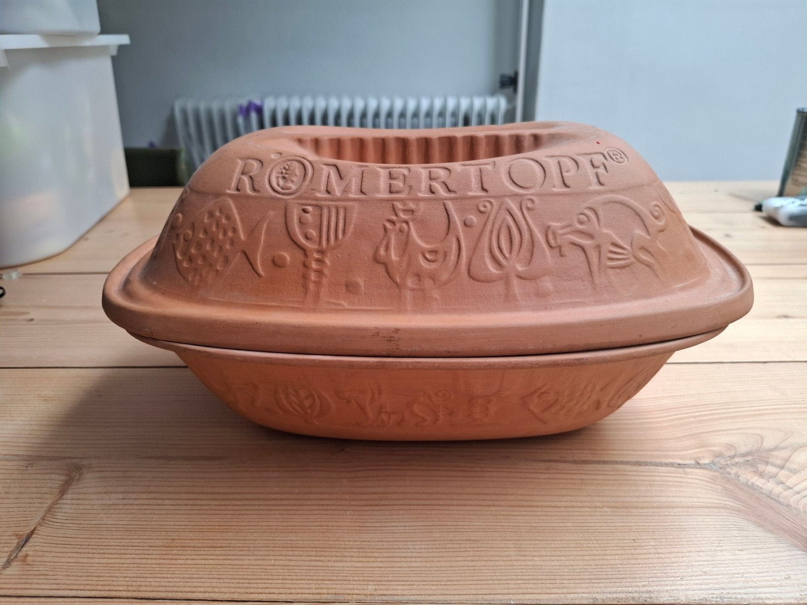 Römertopf Ovenschaal 4 personen 2,5 liter, Ophalen of Verzenden, Steen/keramiek, Overige typen, Gebruikt