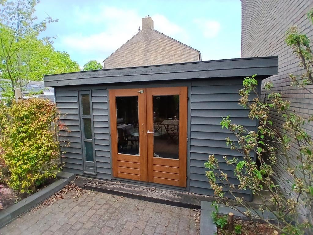 Tuinhuis in goede staat met dubbel glas, Tuin en Terras, Tuinhuizen, Ophalen, 250 tot 500 cm, Hout, 200 tot 400 cm