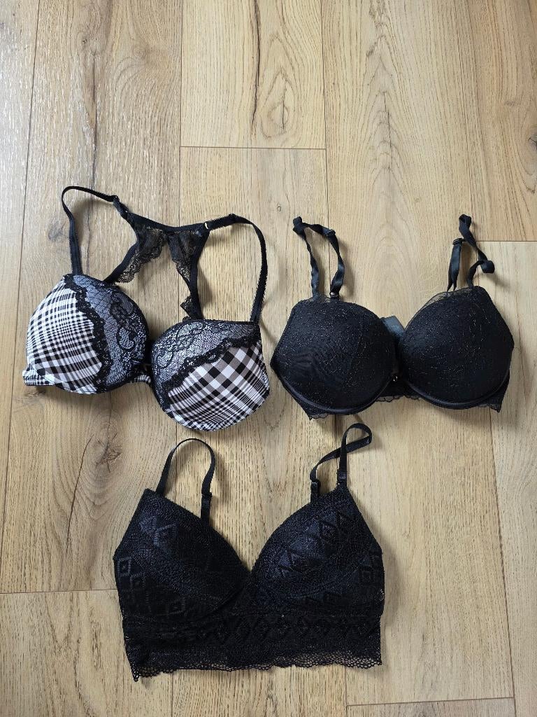 Primark Secret Possessions BH 3 stuks 75B zwart zwart/wit, Kleding | Dames, Ondergoed en Lingerie, Primark, Ophalen of Verzenden