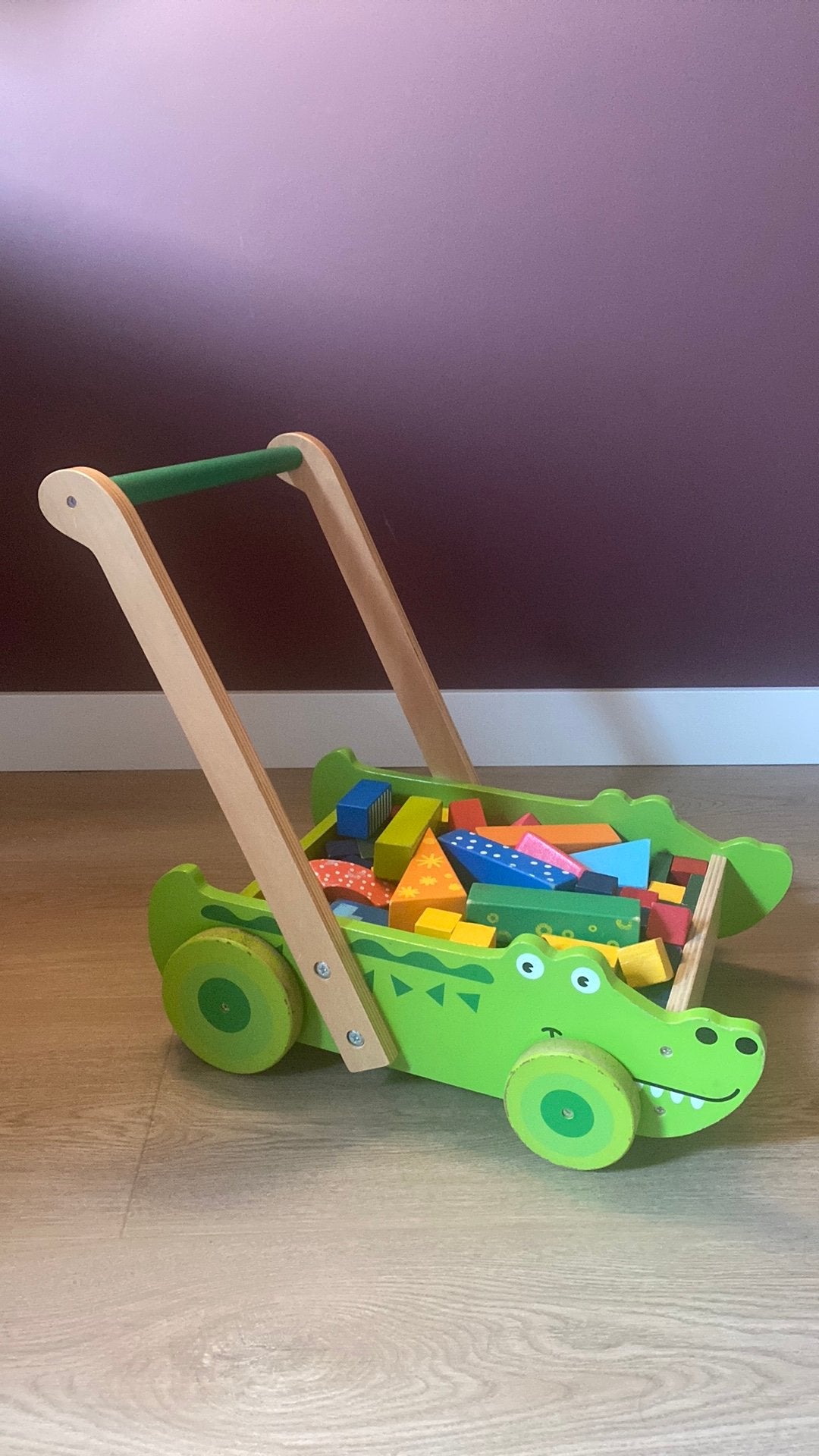 Loopwagen met blokken, Ophalen, Gebruikt