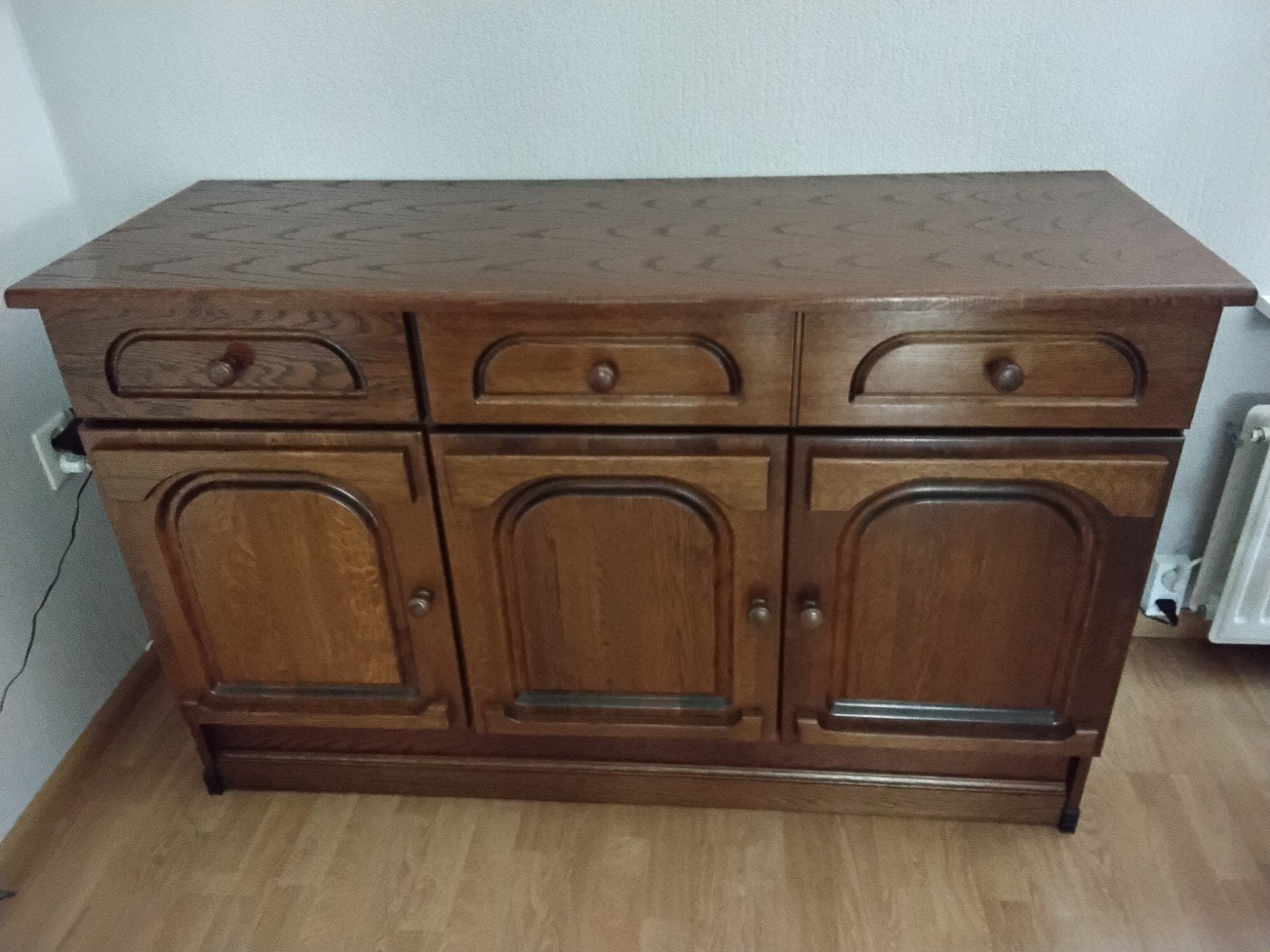 Dressoir, eiken met los bovenstuk, lades en deurtjes, Ophalen, Gebruikt, Eikenhout, 25 tot 50 cm