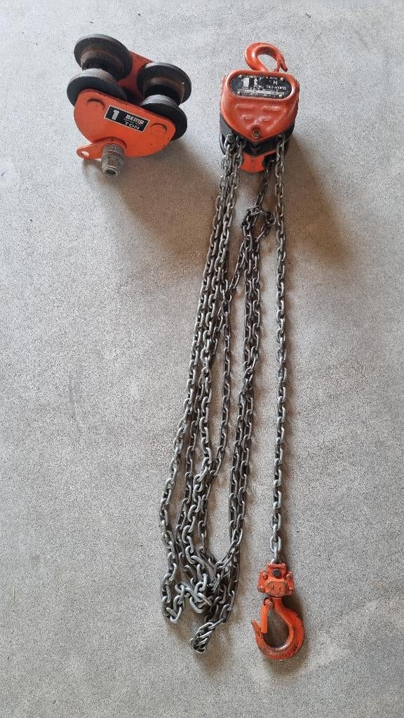 Loopkat met handlier – 1 ton capaciteit (professioneel), Ophalen of Verzenden, Gebruikt, Handmatig