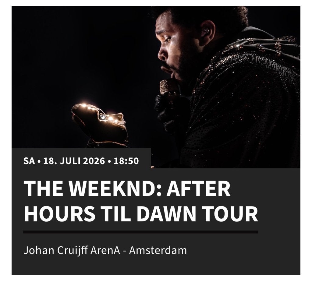 The Weeknd Concertkaartjes Zaterdag, Twee personen, Juli