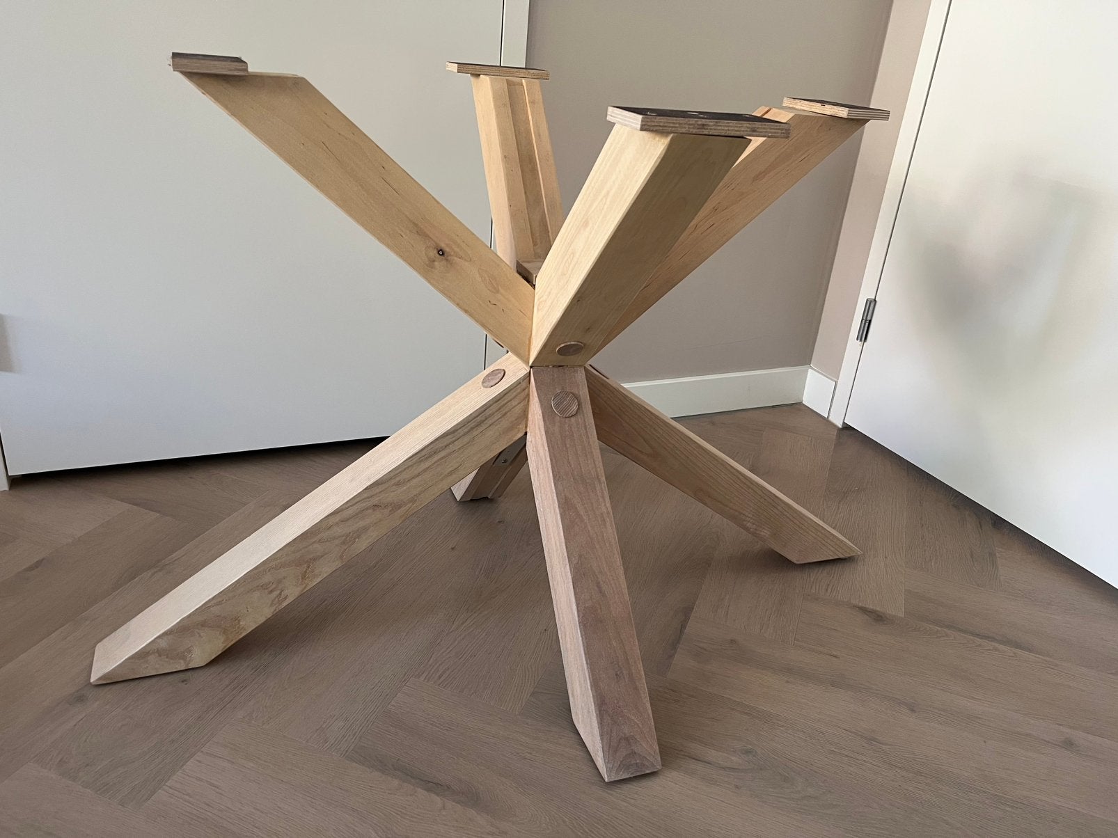 Massief eikenhouten matrix tafelpoot, Ophalen, Tafelpoot, 100 tot 150 cm, Eikenhout
