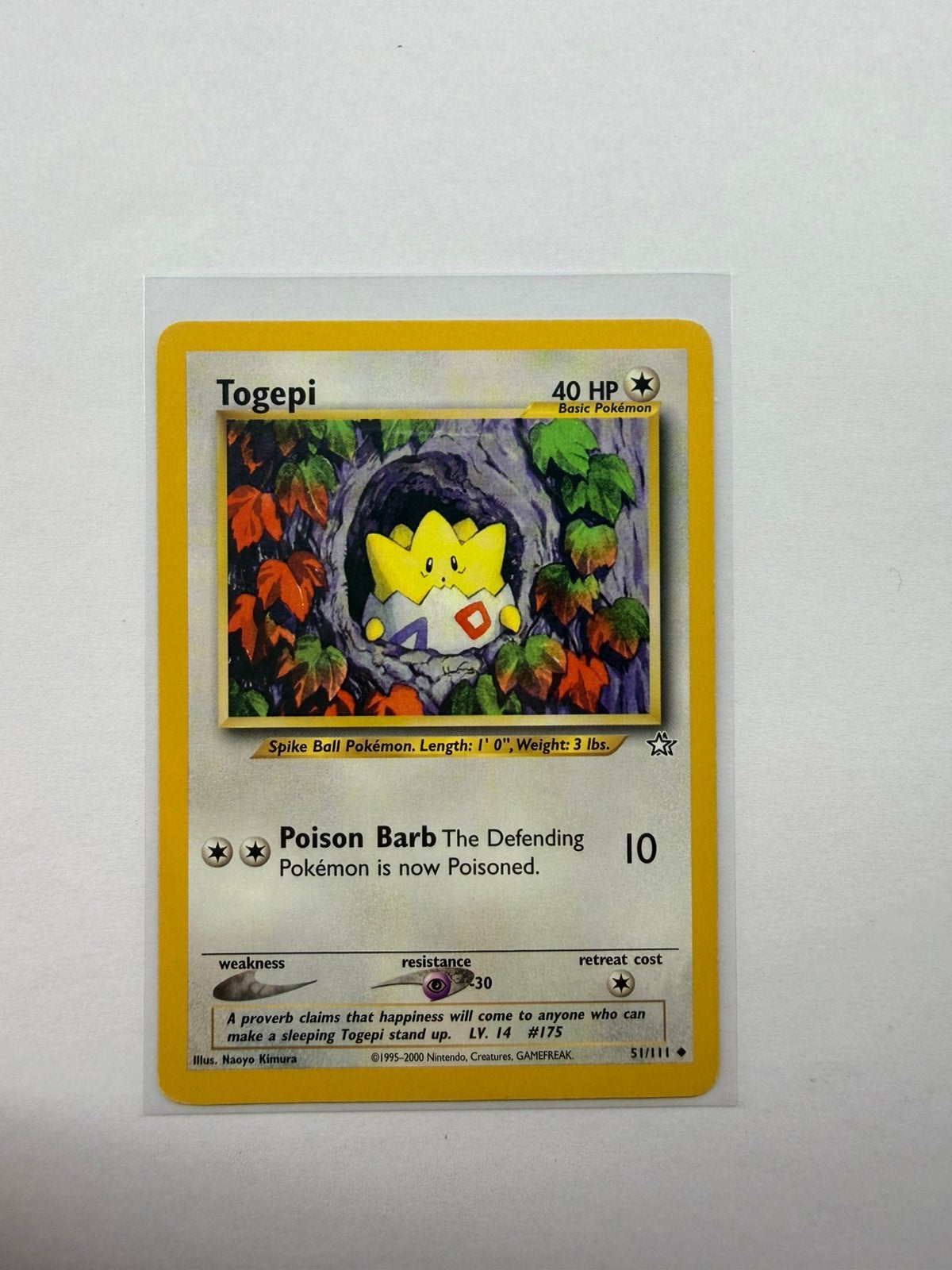 Togepi Pokémon neo Genesis, Ophalen of Verzenden, Gebruikt