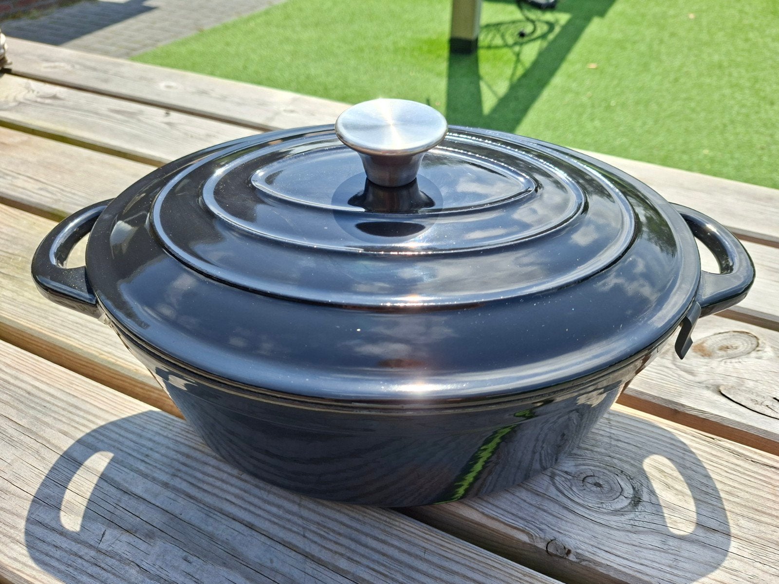 Gietijzeren Braadpan - Zwart - Zo goed als nieuw, Ophalen of Verzenden, Zo goed als nieuw, Gietijzer