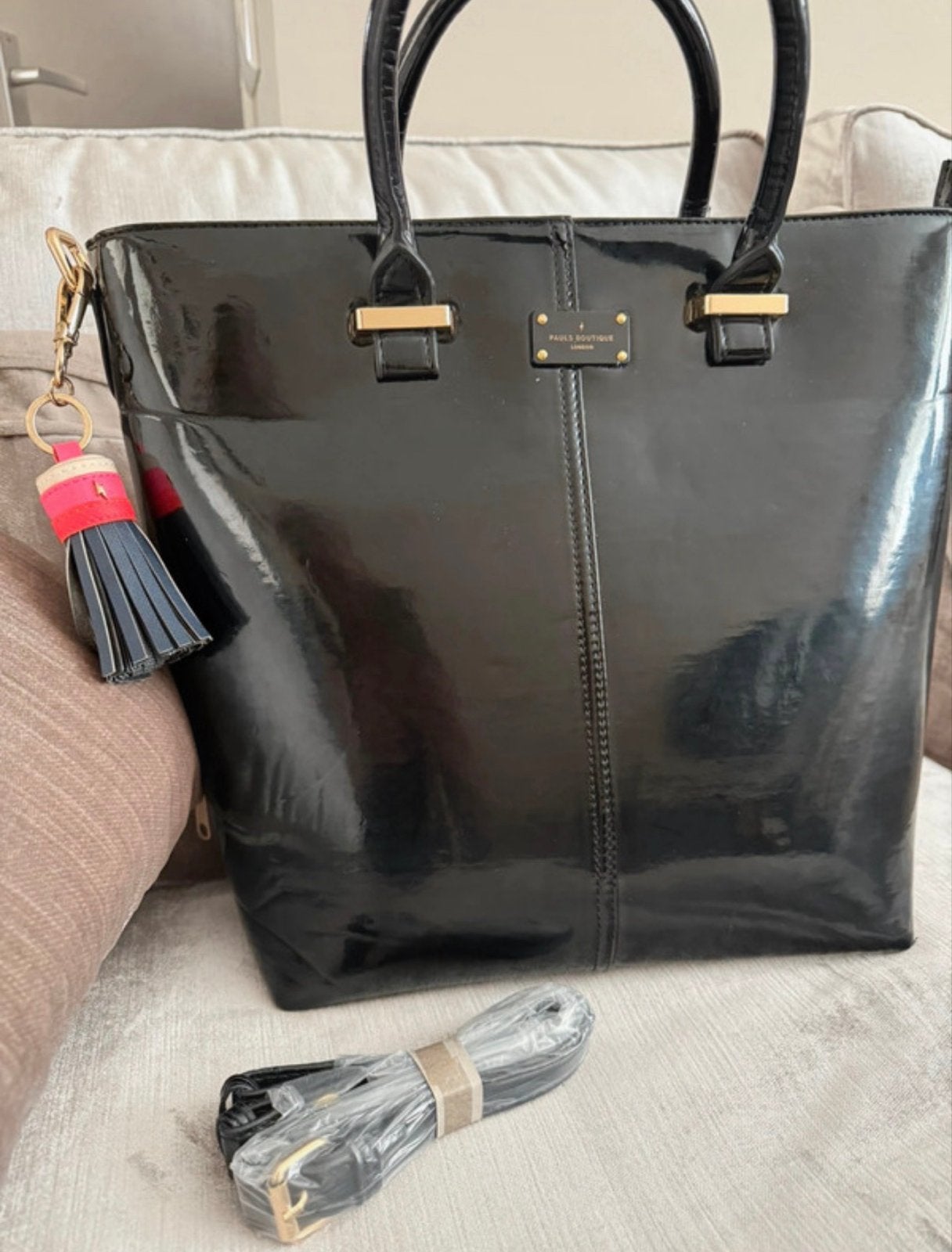 Pauls Boutique handtas, zwart, met extra lang hengsel, Ophalen of Verzenden, Zo goed als nieuw, Zwart, Handtas