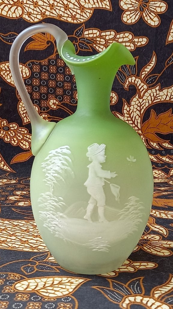 Prachtige antieke Mary Gregory kan uit Amerika 21,3 cm., Ophalen of Verzenden
