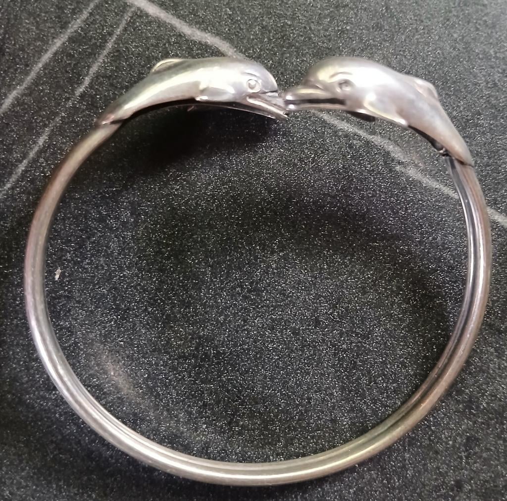 Zilveren Armband met Dolfijnen, Ophalen of Verzenden, Gebruikt, Zilver, Zilver