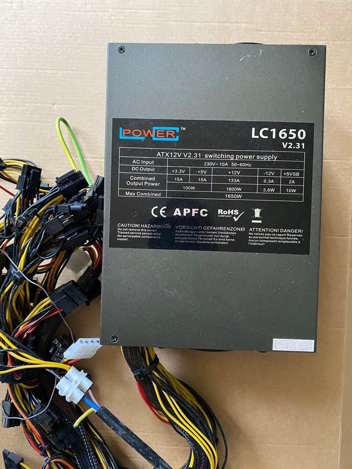 LC-Power LC1650 V2.31 Mining Edition, Ophalen of Verzenden, Gebruikt