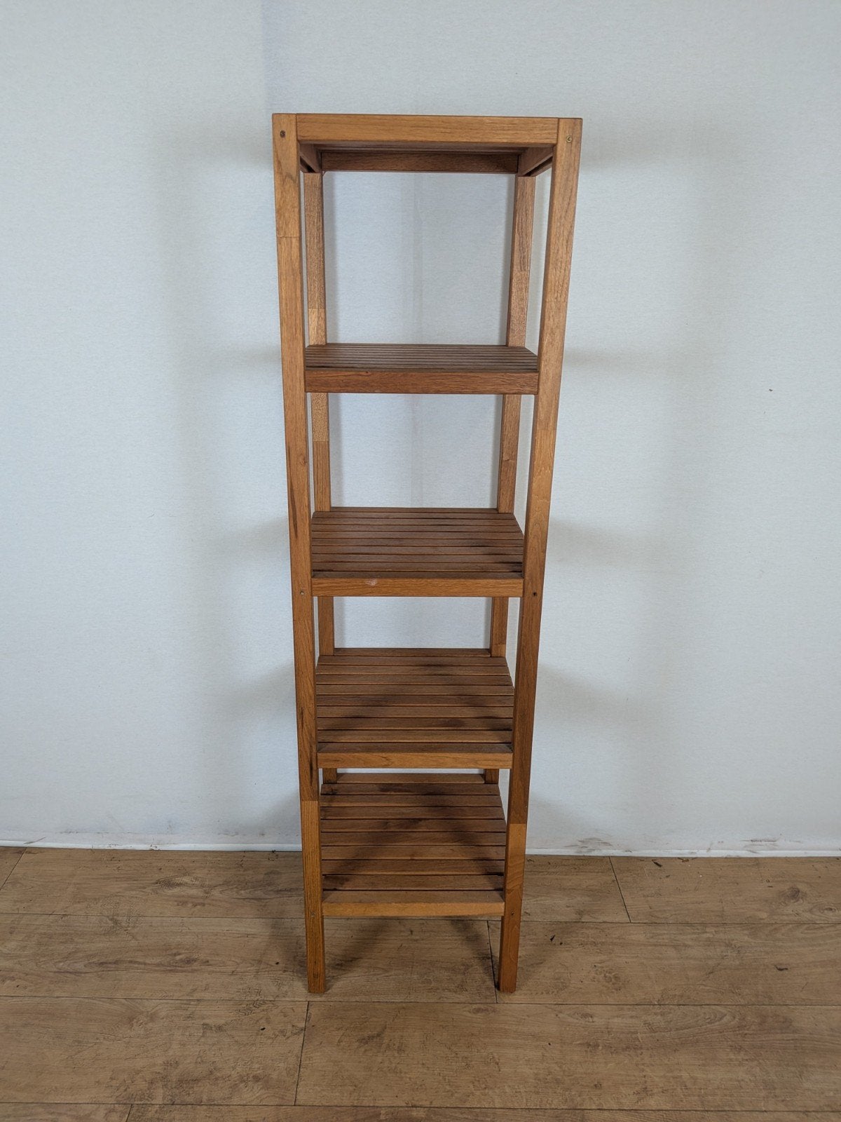 Houten Open Kast / Badkamerrek – 5 Planken – 139 cm Hoog, (Half)hoge kast, Gebruikt, Onbekend, Ophalen of Verzenden