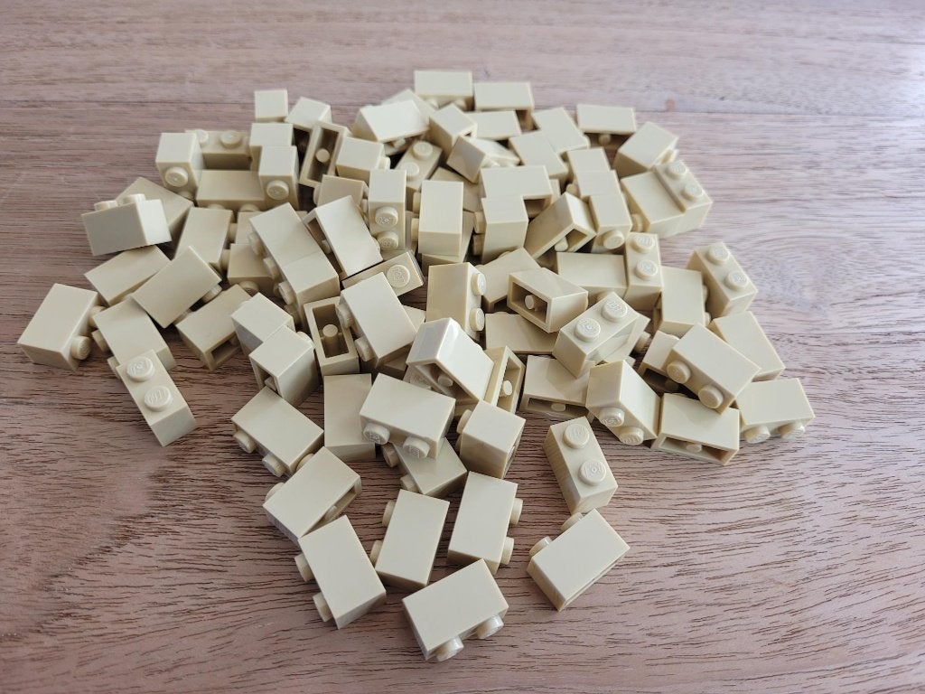 Partij J521=100x Nieuwe Lego stenen Tan 1x2 =Meerdere setjes, Lego, Lego, Lego, Nieuw