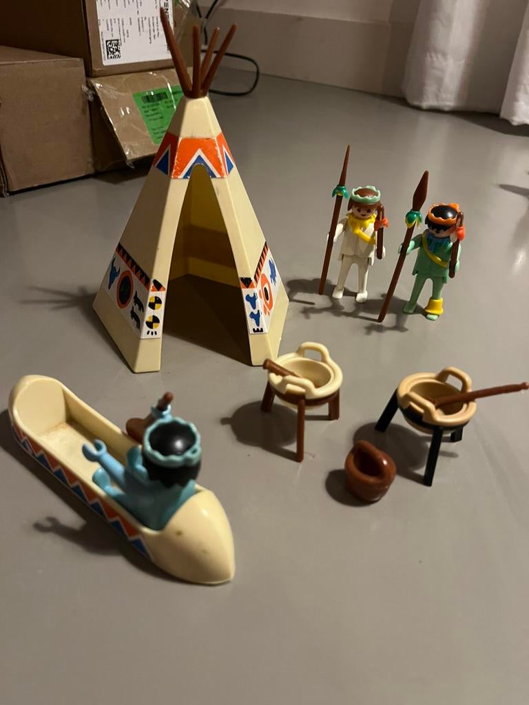 Vintage Playmobil Indianen Set, Ophalen of Verzenden, Gebruikt