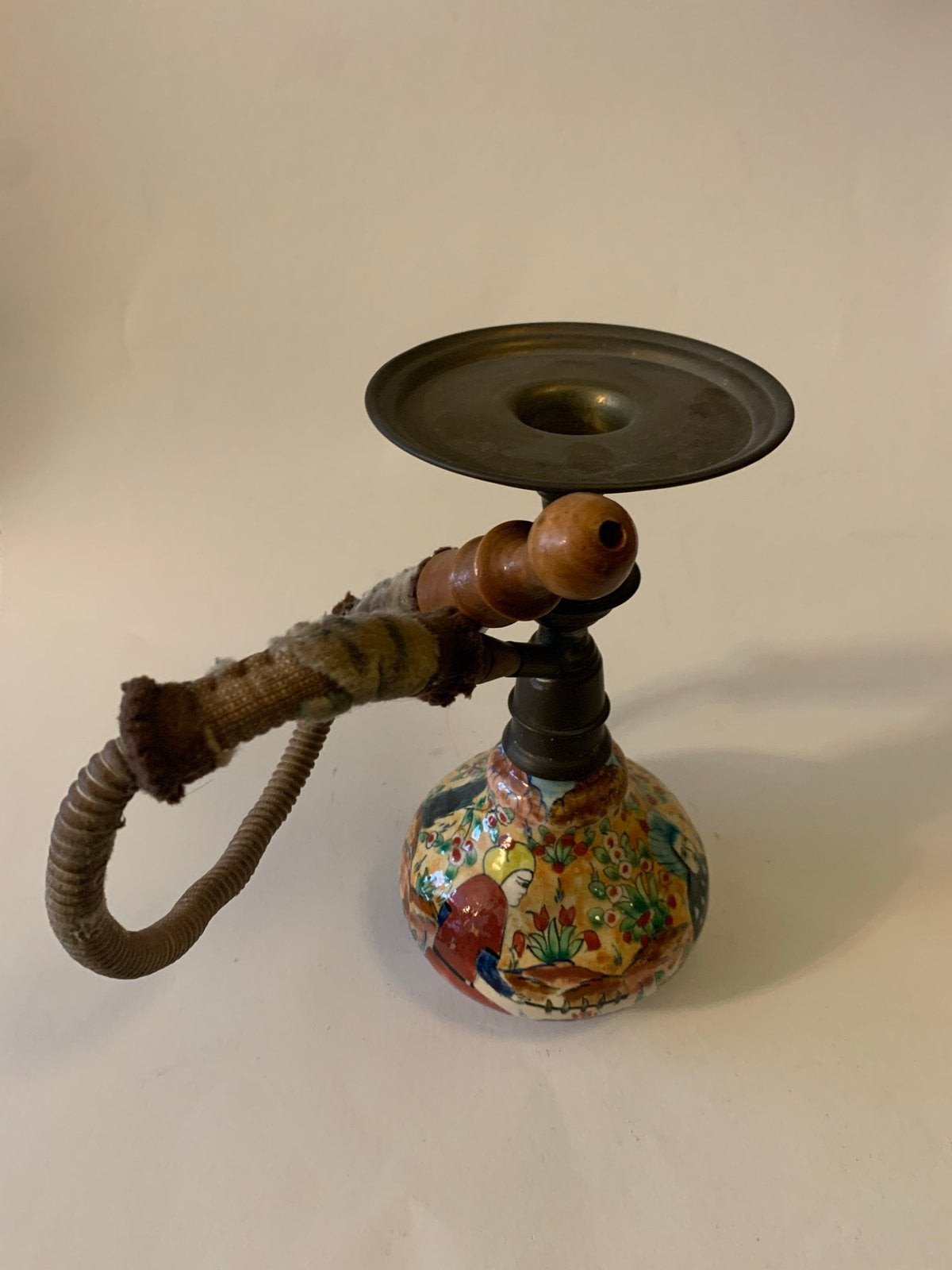 Keramische Polychroom Geverfde Waterpijp - Handgemaakt, Antiek en Kunst, Ophalen of Verzenden