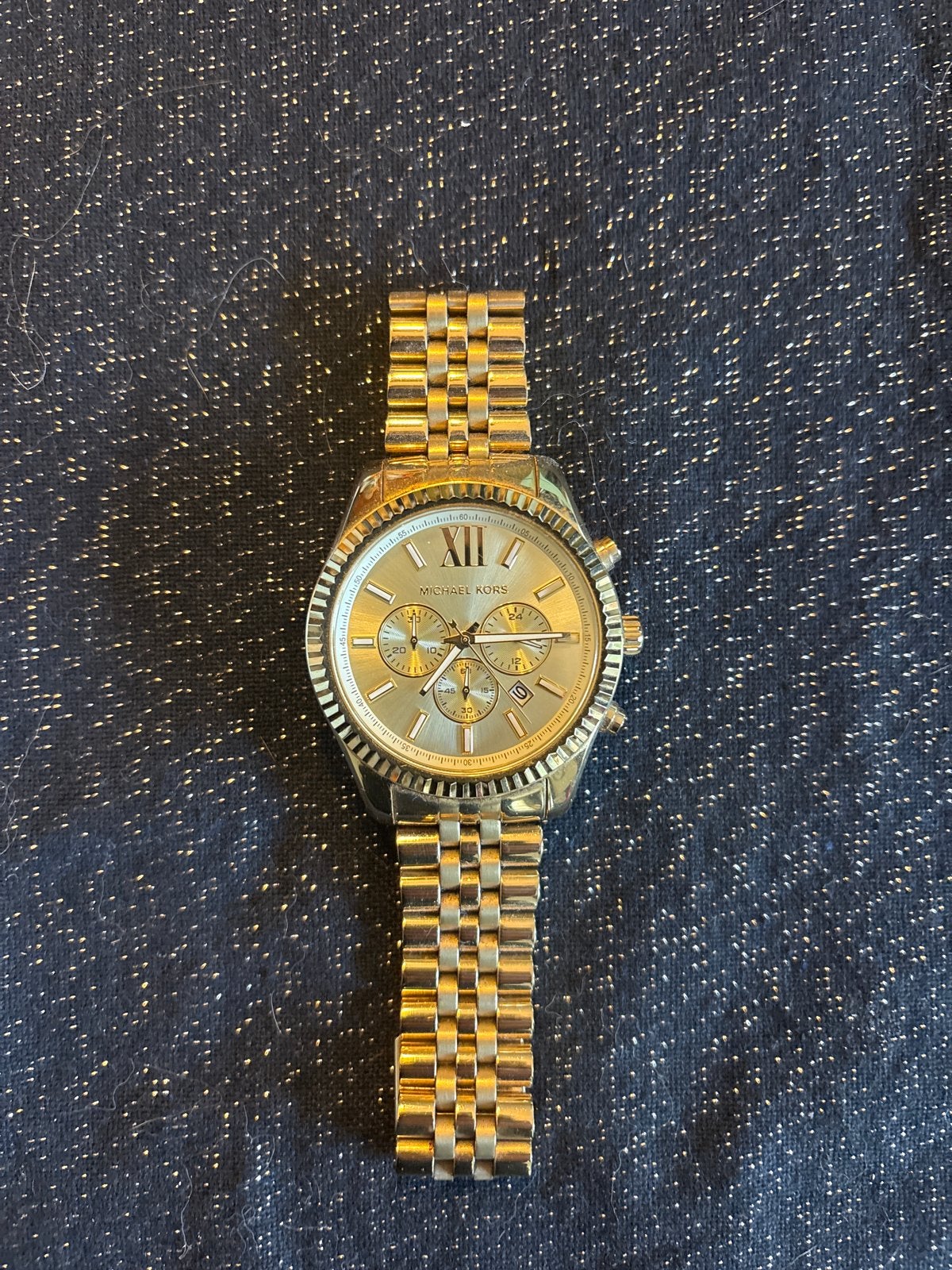 Michael Kors horloge goudkleurig - batterij leeg, Ophalen of Verzenden, Gebruikt, Staal, Polshorloge