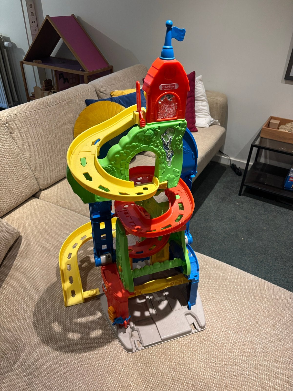 Fisher-Price Little People Zit & Sta Racebaan met 2 auto's, Ophalen, Zo goed als nieuw, Speelset