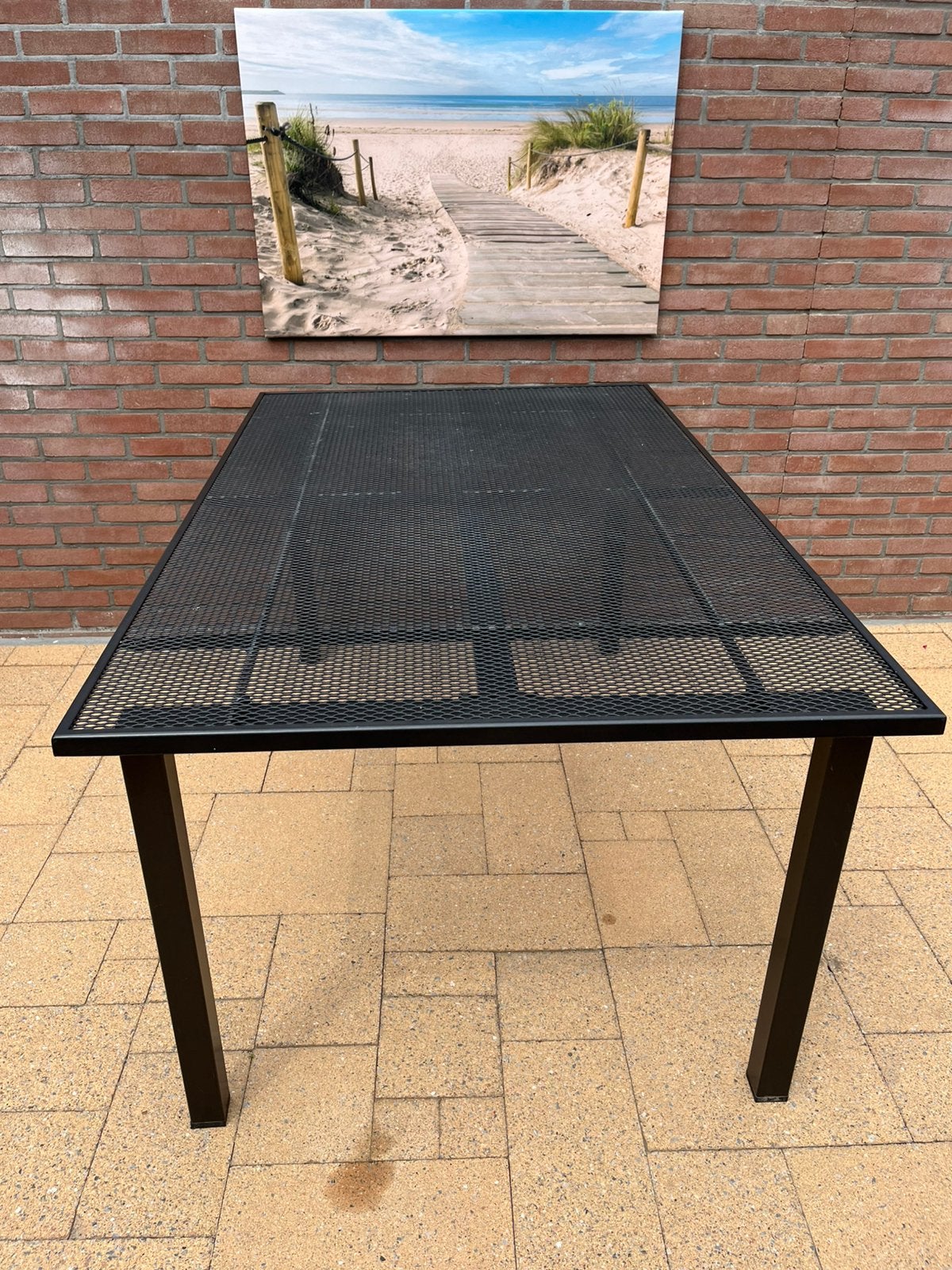 Tuintafel 160/100, Ophalen, Gebruikt, Rechthoekig, Metaal