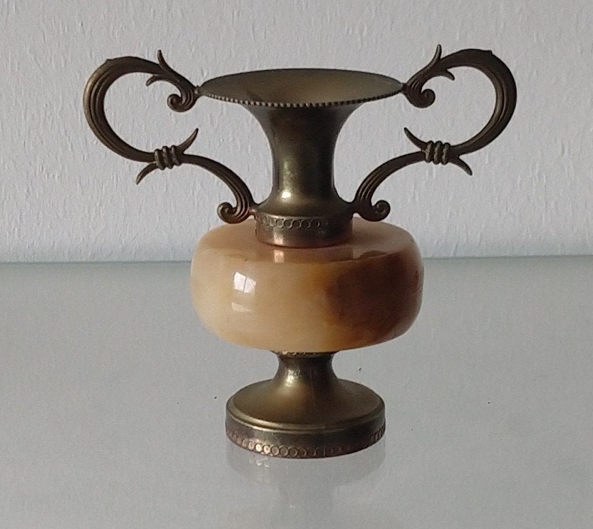 klein messing onyx Amfora vaasje, volgnr 34, Ophalen of Verzenden
