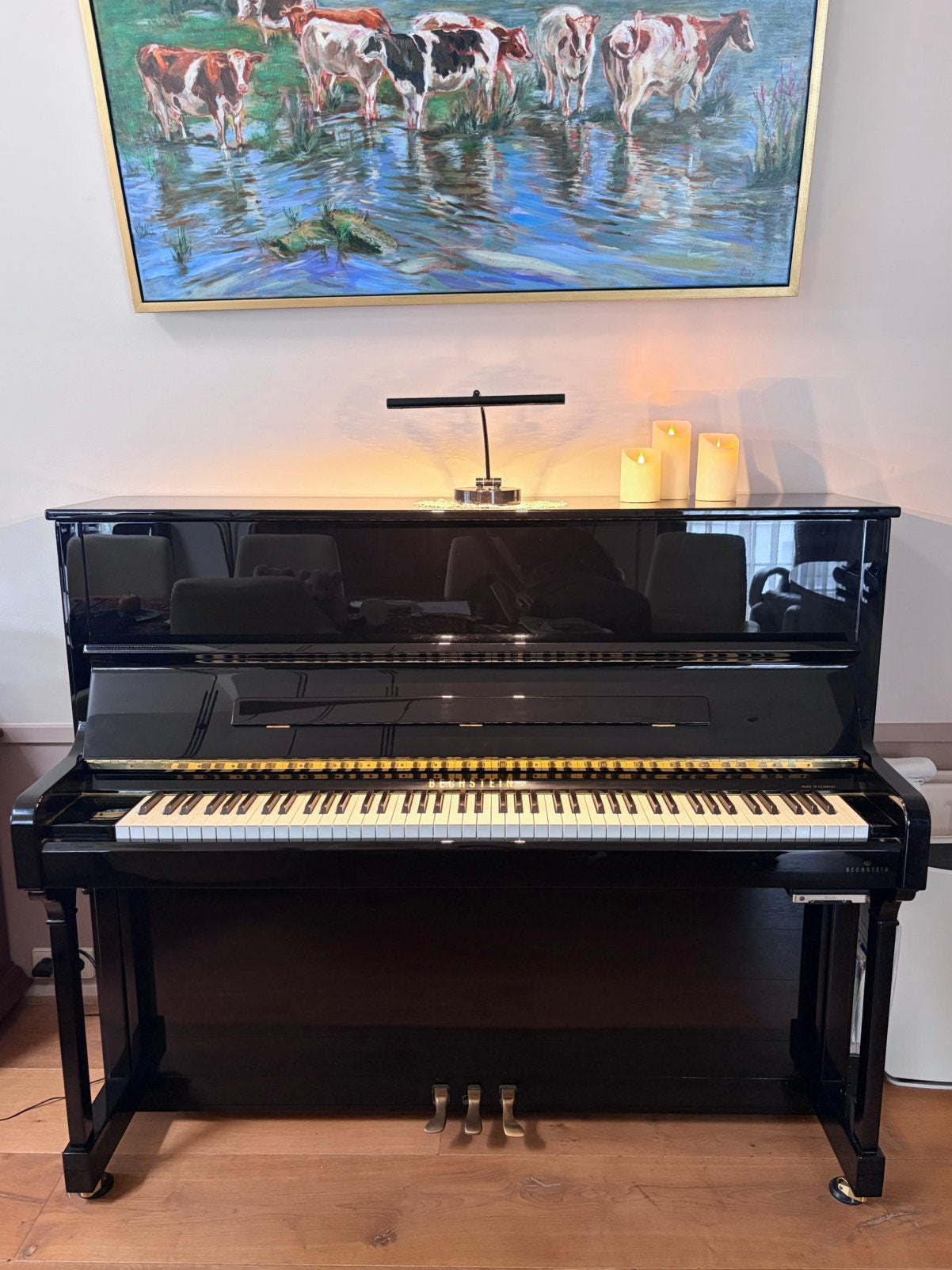 Bechstein B124 / A124 + Bolan Silent System + damp chaser, Muziek en Instrumenten, Piano's, Ophalen, Zwart, Zo goed als nieuw