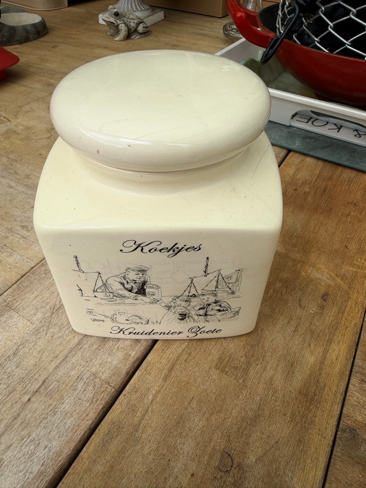 Vintage Koekjespot "Kruidenier Zoete" - Crèmekleurig, Ophalen of Verzenden