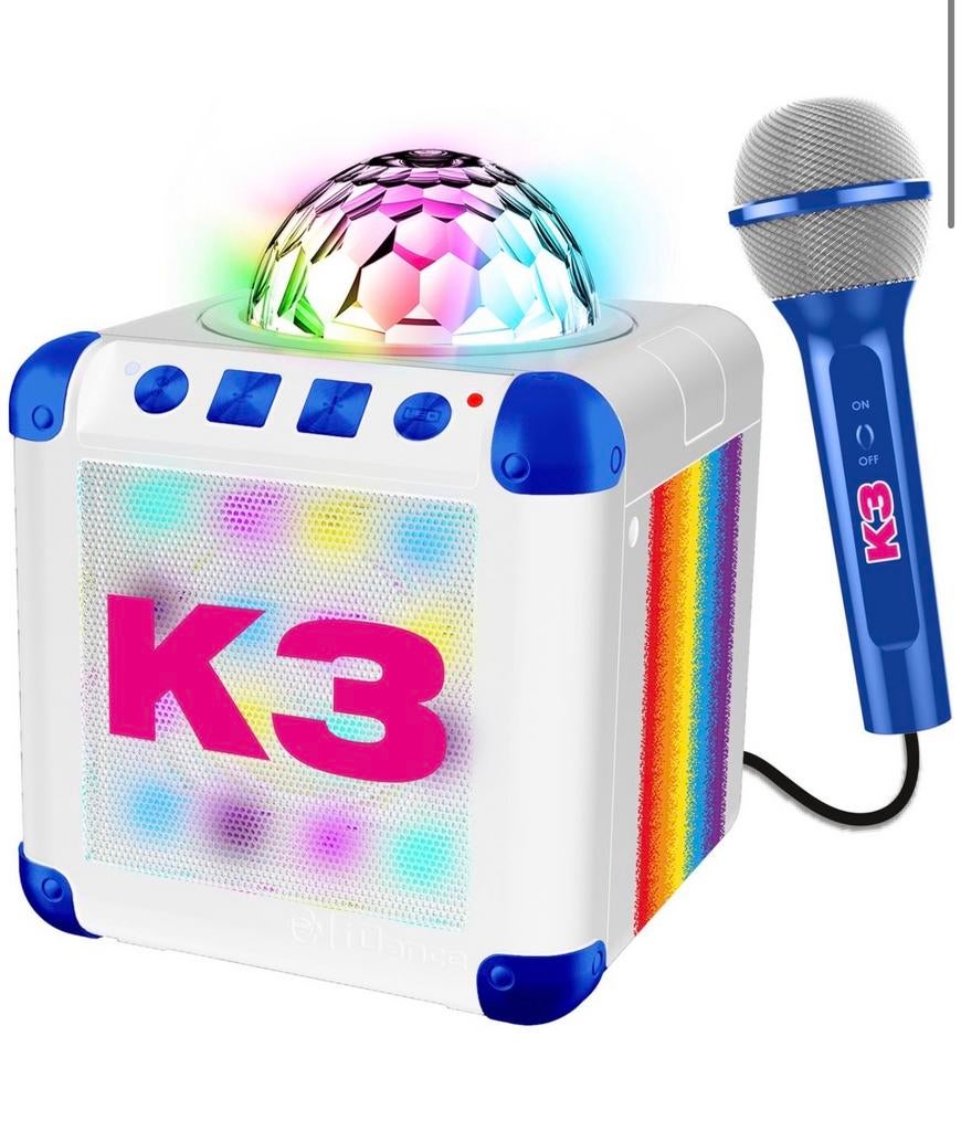 K3 Discobox met microfoon en lichteffecten, Kinderen en Baby's, Speelgoed | Overig, Halfstraat 80, 2627 Schelle, Meisje, Nieuw