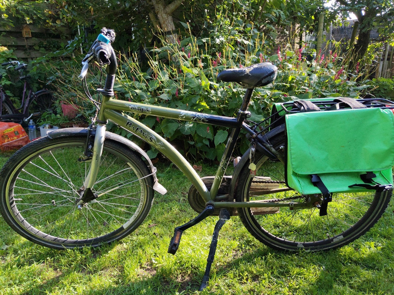 Batavus kinderfiets met fietstassen 22/24 inch- Gebruikt, Ophalen, Terugtraprem, Gebruikt, Versnellingen