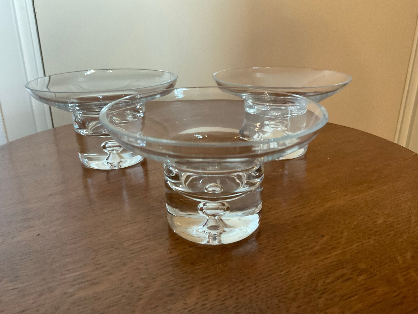 3 Vintage Krosno Bonny Kristallen Waxinelichthouders, Antiek en Kunst, Ophalen of Verzenden