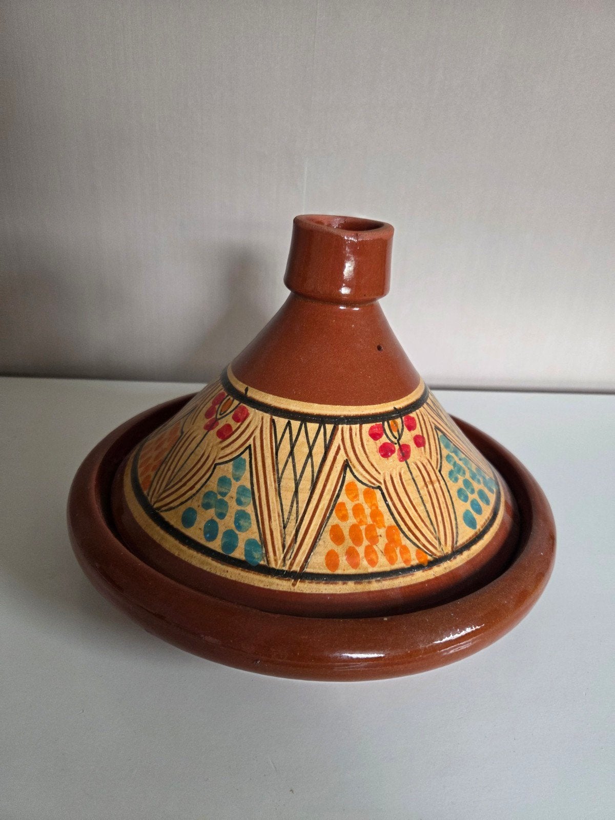 Marokkaanse Tajine - Handgeschilderd Aardewerk, Ophalen, Zo goed als nieuw, Overige materialen, Overige typen