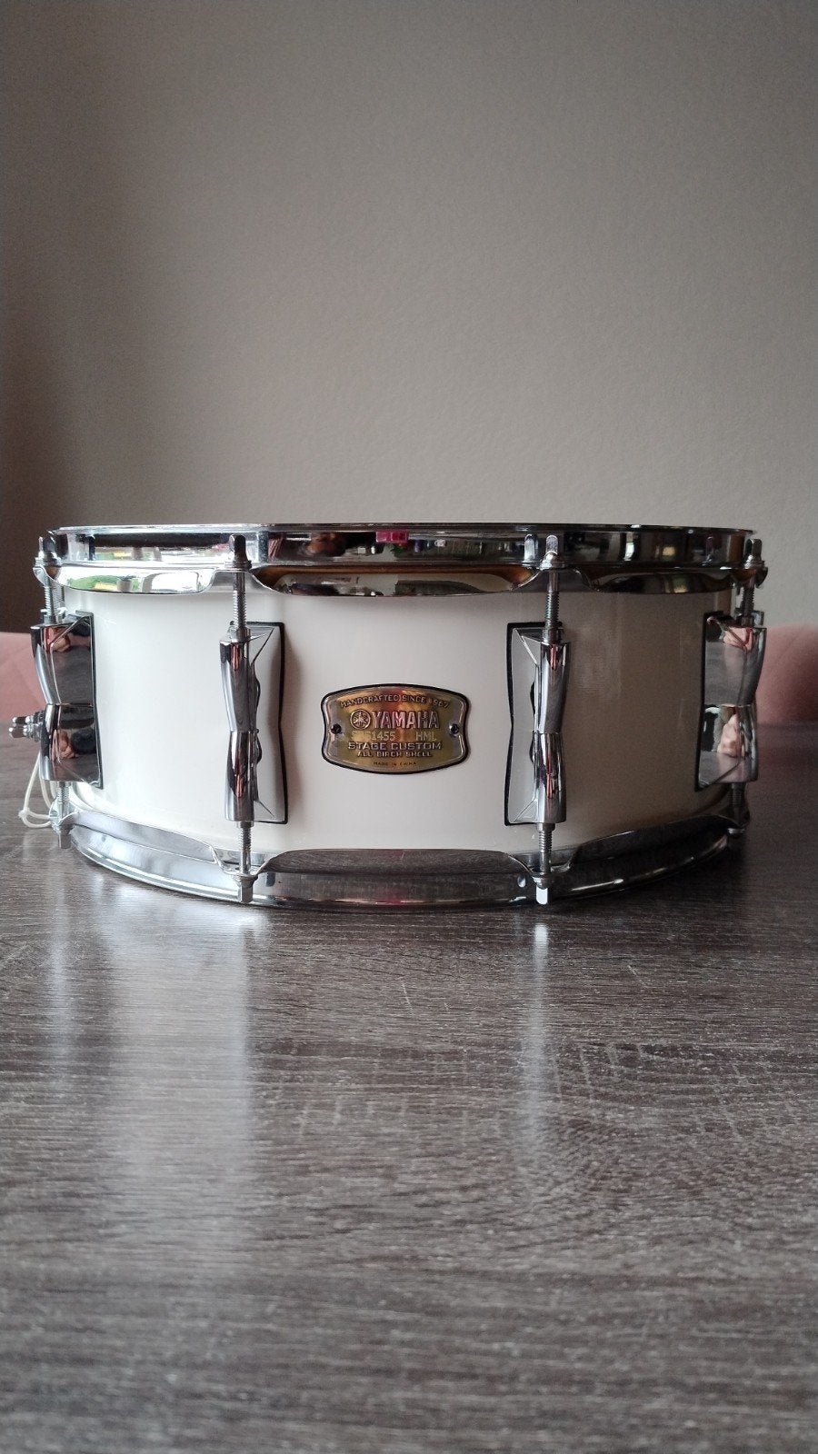 Yamaha Stage Custom Snaredrum. Pure White gelakte finish., Muziek en Instrumenten, Drumstellen en Slagwerk, Ophalen of Verzenden