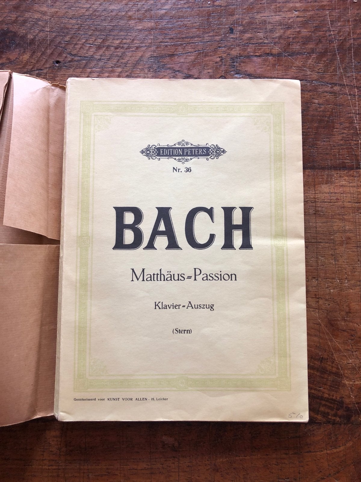 Bach Matthäus-Passion Kavier-Auszug - Edition Peters, Gebruikt, Klassiek, Ophalen of Verzenden, Artiest of Componist
