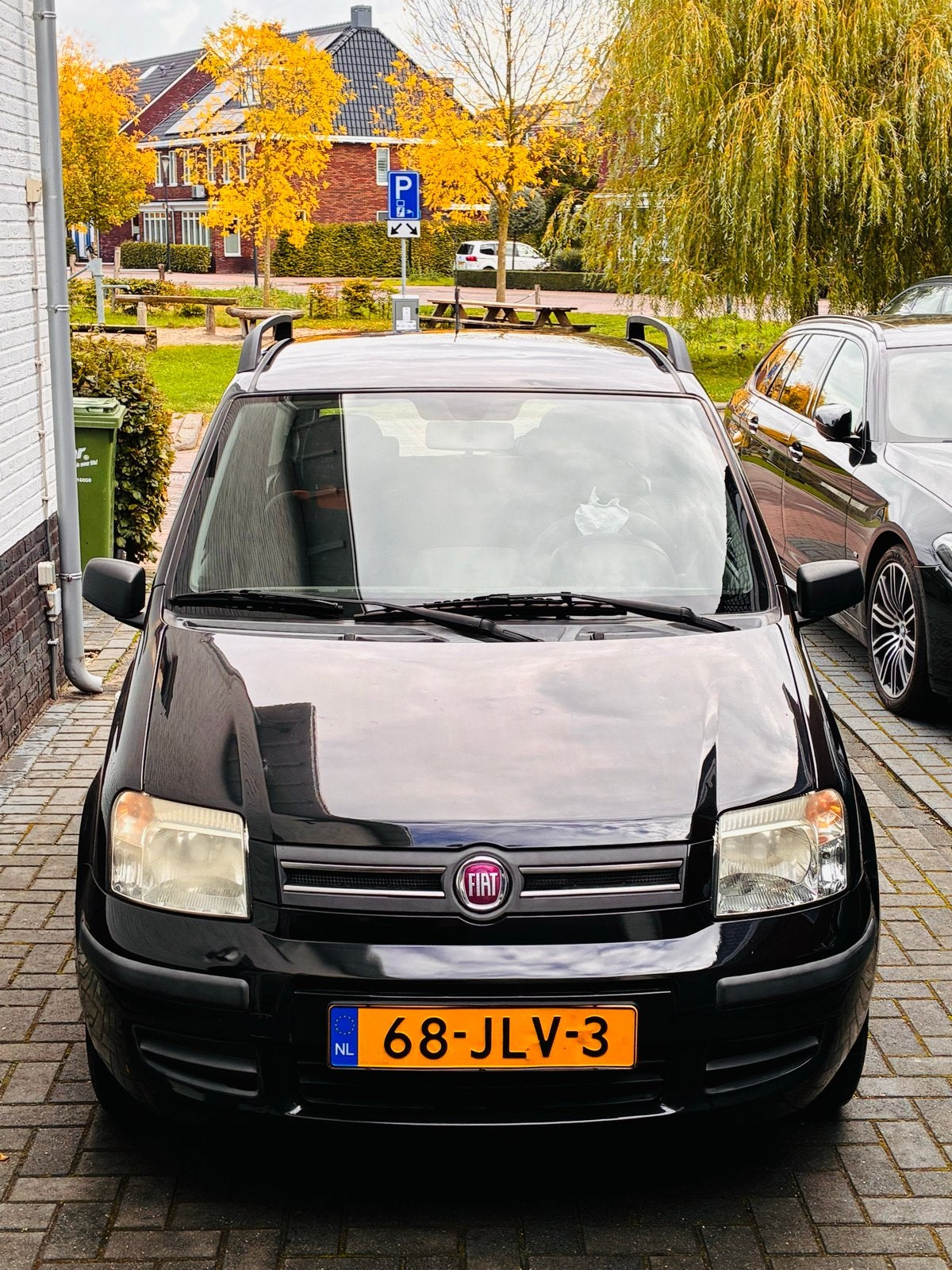 Fiat Panda 1.2 Dualogic (automaat) 2009 Zwart, Auto's, Stof, 1242 cc, 840 kg, Elektrische ramen