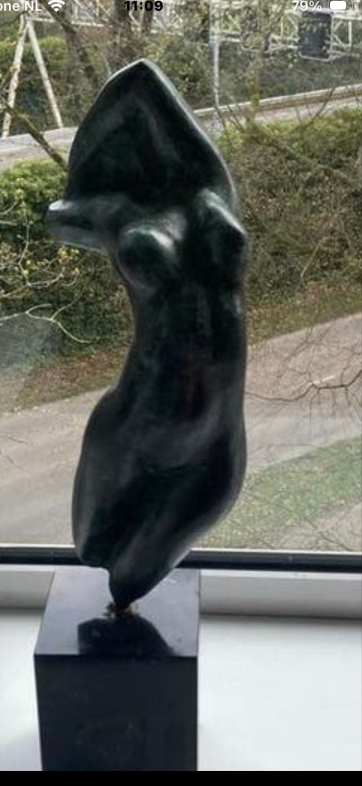 Bronzen sculptuur in Rodin -Adele - Vrouwentorso, Antiek en Kunst, Ophalen of Verzenden, 20 - 50 cm, Beeld, Groen