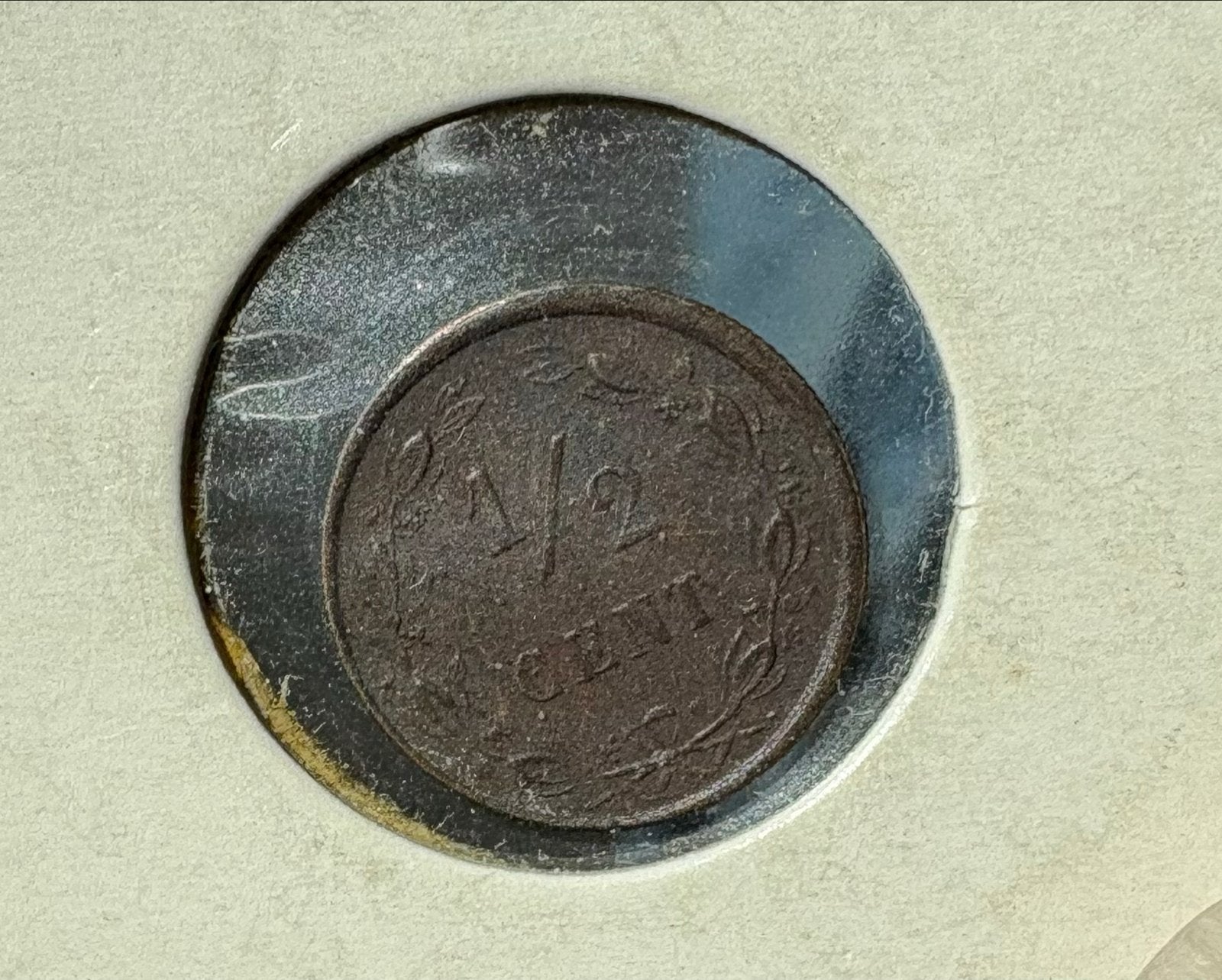 Zeldzame 1/2 Cent Munt 1883, Ophalen of Verzenden, Overige waardes, Losse munt