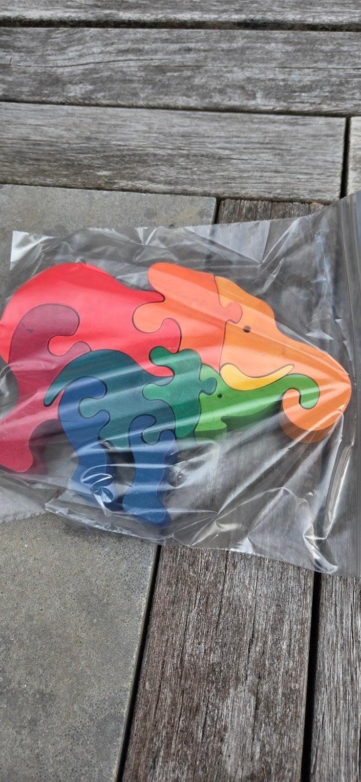 Houten Puzzeldieren: Olifant, Kip, Draak, Koe, Ophalen of Verzenden, Zo goed als nieuw