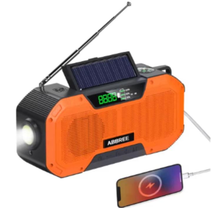 Draagbare AM / FM Noodradio met zaklamp en powerbank