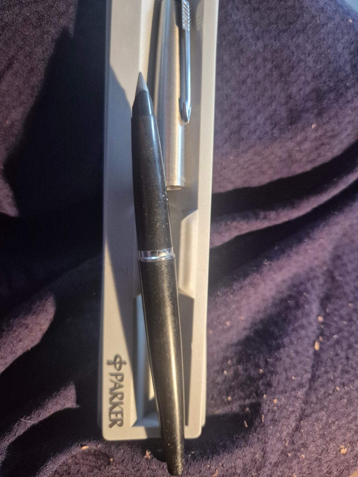 Vintage Parker Vulpen - Zwart met Zilveren Dop, Ophalen of Verzenden, Gebruikt, Vulpen, Parker