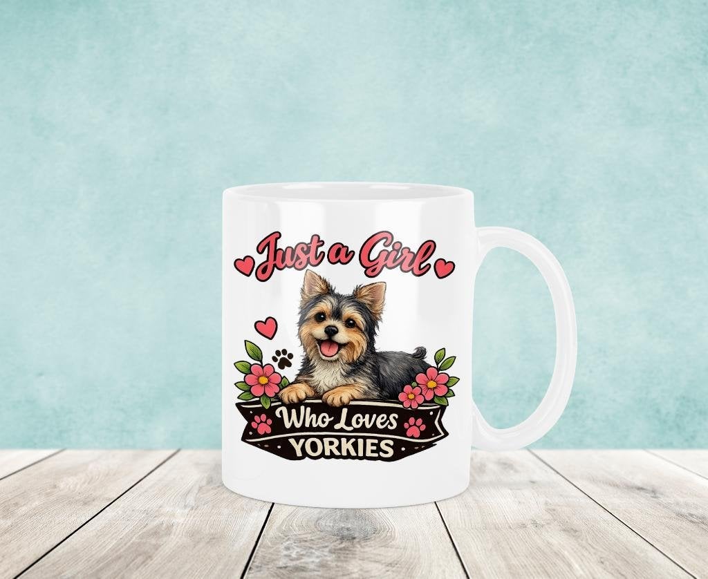 Just a Girl Who Loves Yorkies - Yorkshire Terrier Mok, Verzenden, Keramiek, Nieuw, Overige stijlen
