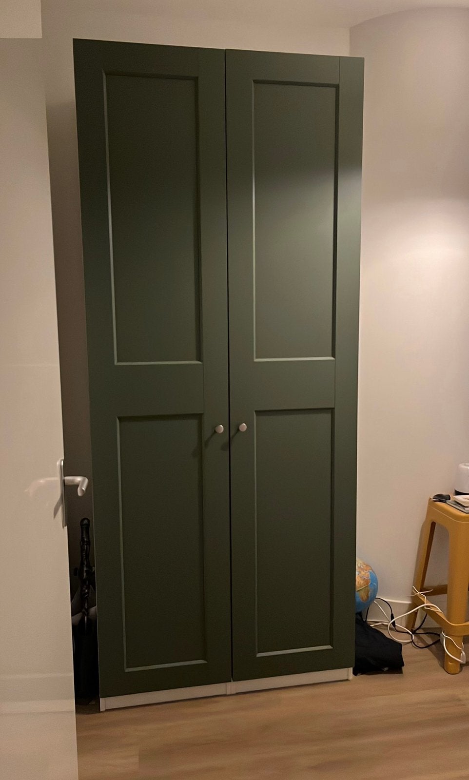 Pax kast met groene deuren, Ophalen, 200 cm of meer, 50 tot 100 cm, Zo goed als nieuw