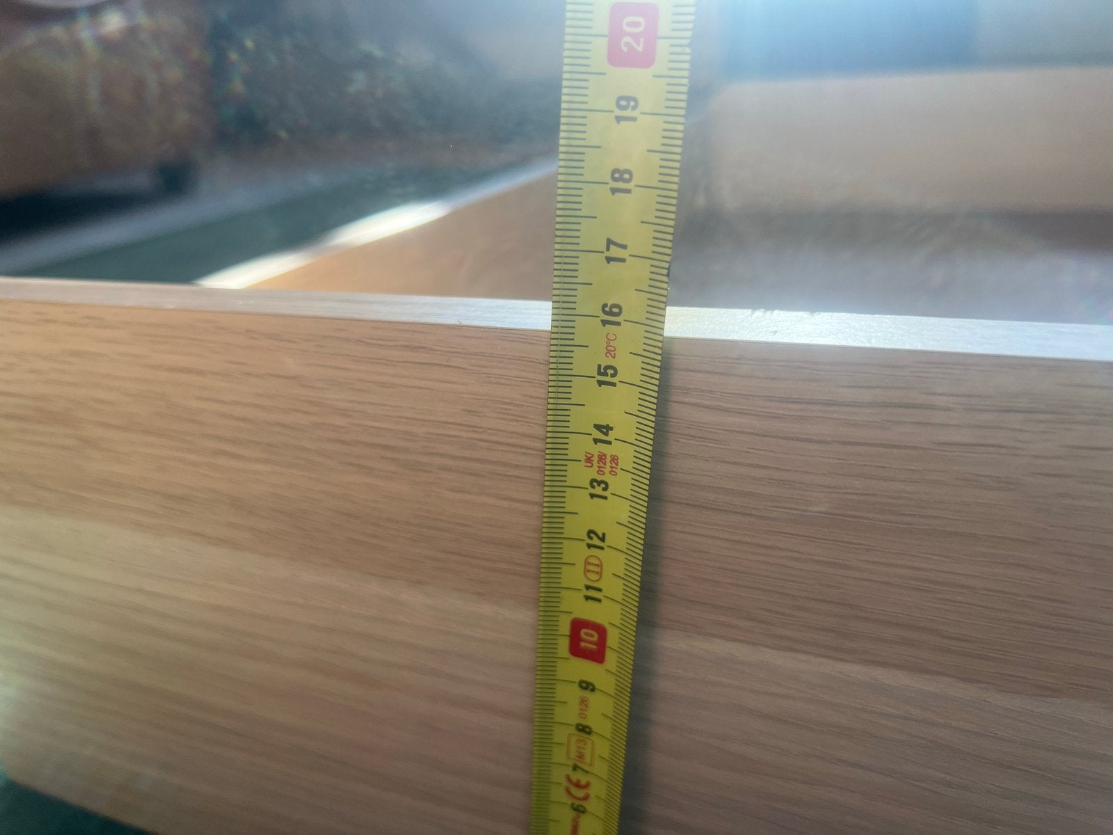 Houten lade voor bed of kast, lichtbruin, Ophalen, Gebruikt, 75 cm of meer, 50 tot 100 cm
