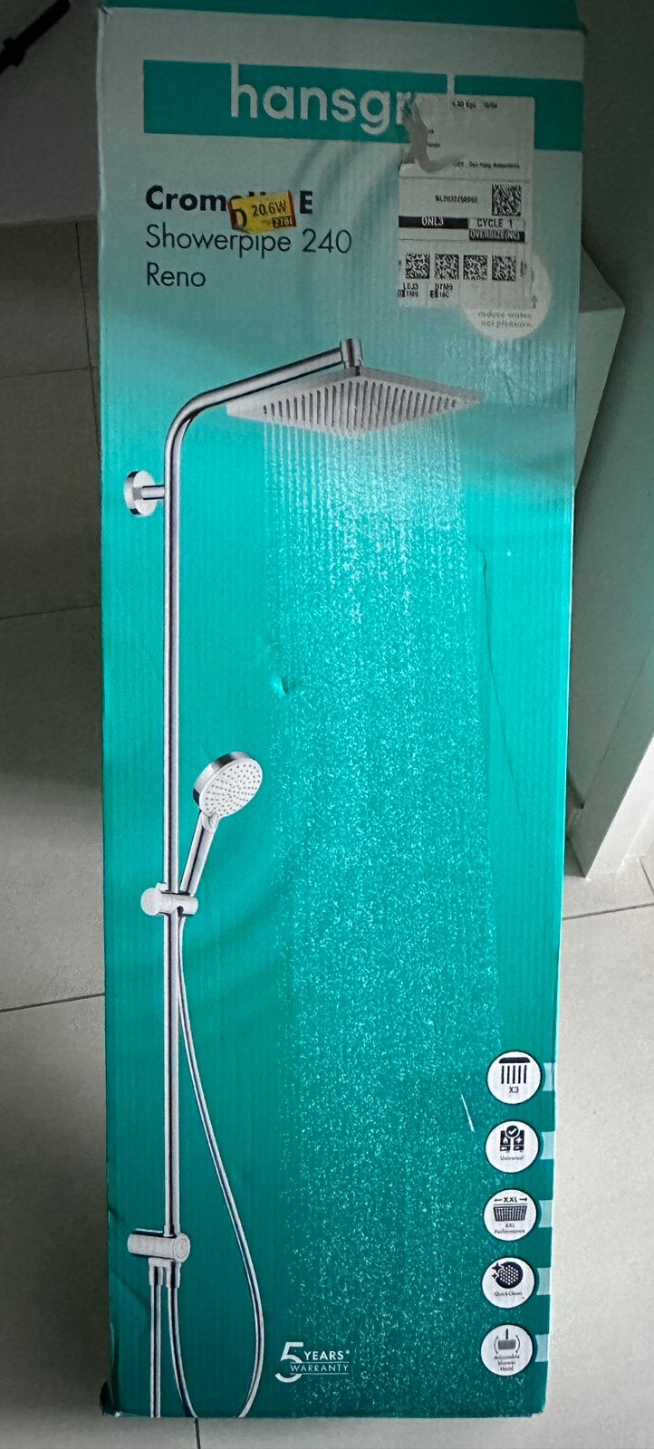 Ecosmart Hansgrohe Crometta E 240 Shower, 27289000, Doe-het-zelf en Verbouw, Sanitair, Ophalen, Zo goed als nieuw, Douche