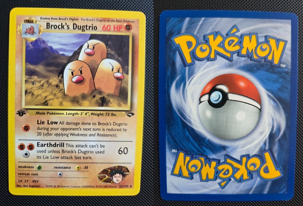 Brock's Dugtrio Gym Challengers First Edition Near Mint, Ophalen of Verzenden, Zo goed als nieuw, Losse kaart