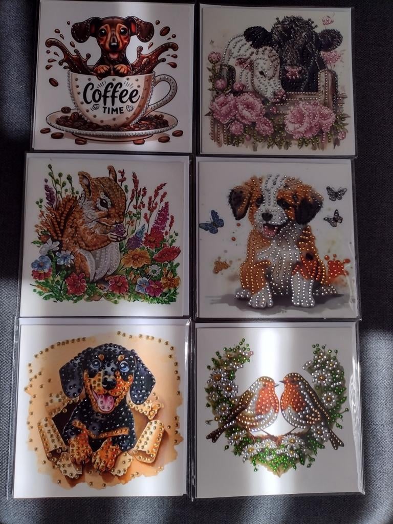 Pakket van 23 dubbele Dieren kaarten met envelop (handmade), Nieuw, Ophalen of Verzenden, Overige thema's, Nvt