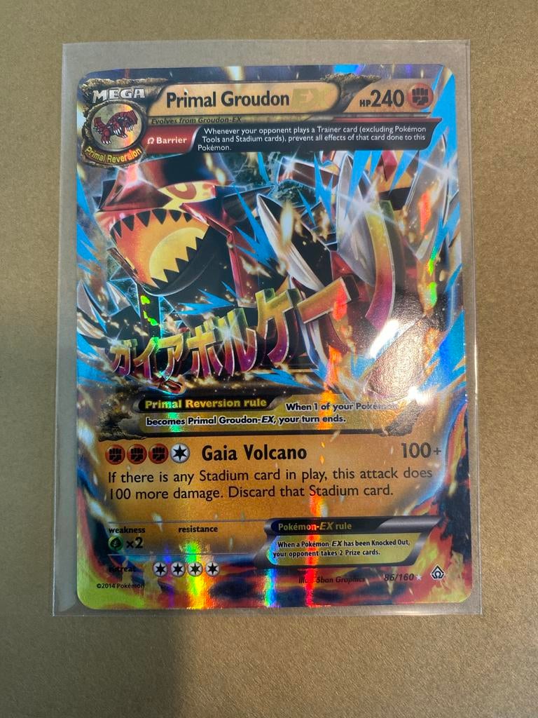 Pokémon Kaart: Mega Primal Groudon EX (Foil), Hobby en Vrije tijd, Verzamelkaartspellen | Pokémon, Ophalen of Verzenden, Zo goed als nieuw