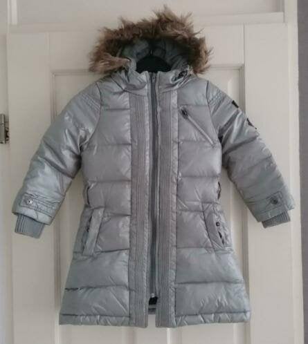 Airforce zilveren gewatteerde parka winterjas 4jr 104 37143, Airforce, Gebruikt, Meisje, .