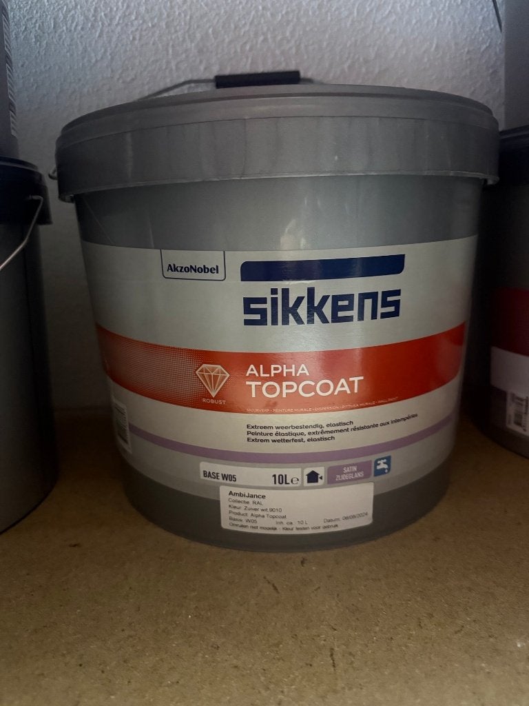 Sikkens Alpha Topcoat RAL9010, Ophalen, Wit, Nieuw, Verf