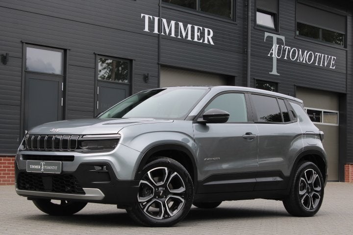 Jeep Avenger Summit 54 kWh ca. 400 km - 18 inch - Zilvergrij, Auto's, Jeep, Gebruikt, Zwart, Leder en Stof, SUV of Terreinwagen