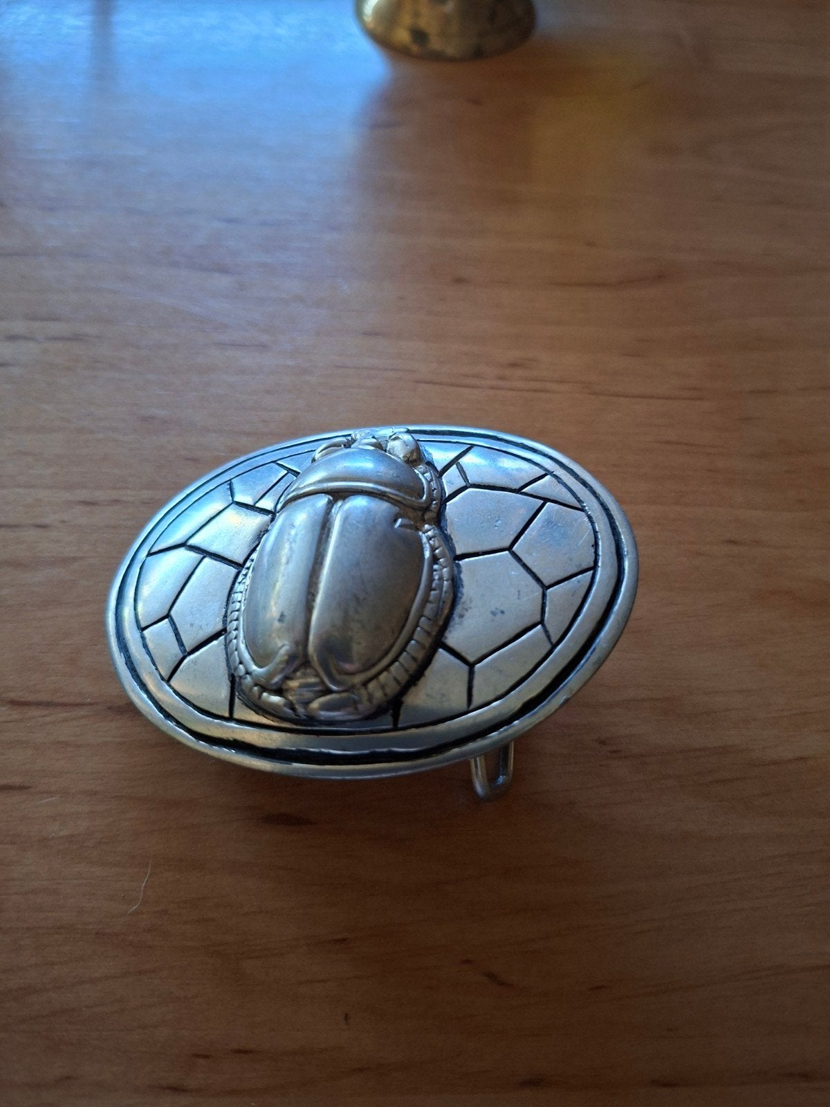 Unieke zilverkleurige riemgesp met kever design, Sieraden, Tassen en Uiterlijk, Ophalen of Verzenden, Zo goed als nieuw